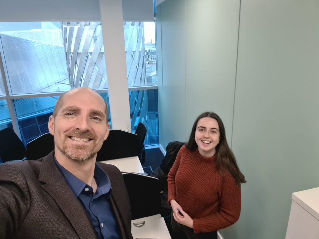 Fergus and Helen in the new MediaCity office